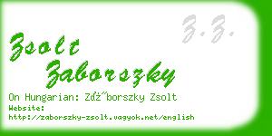 zsolt zaborszky business card